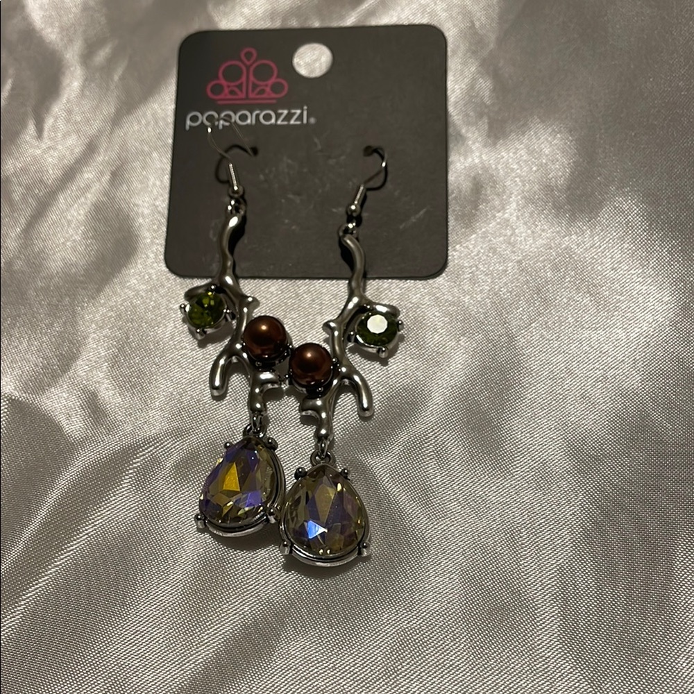 Paparazzi Silver and Purple Dangle Earrings
